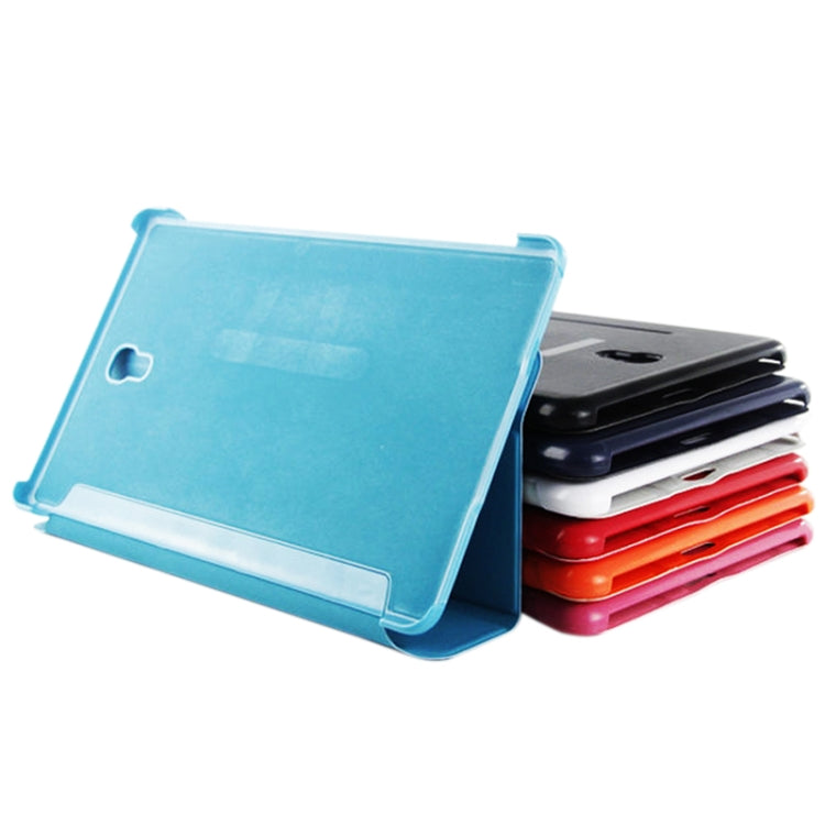 Delicate Leather Texture + Cross Grid Texture Plastic Flip Leather Case with Holder for Galaxy Tab S 8.4 / T700