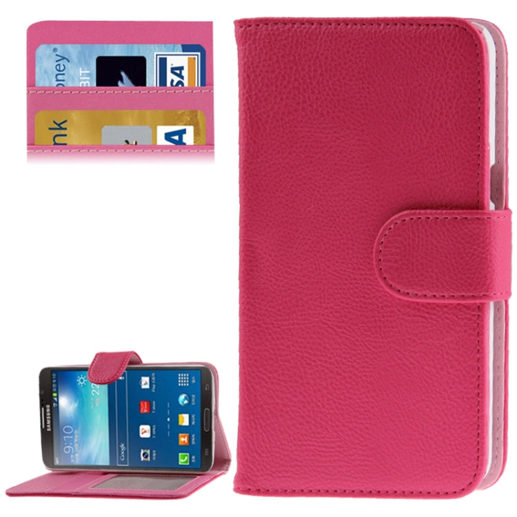 Litchi Texture Leather Case with Holder & Credit Card Slot for Galaxy Round G910 / G910S