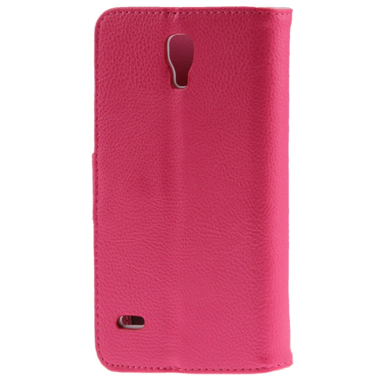 Litchi Texture Leather Case with Holder & Credit Card Slot for Galaxy Round G910 / G910S