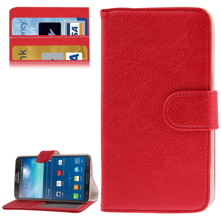 Litchi Texture Leather Case with Holder & Credit Card Slot for Galaxy Round G910 / G910S
