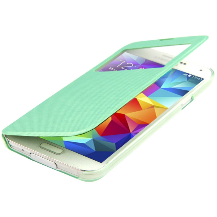 Horizontal Flip Leather Case with Call Display ID for Galaxy S5 / G900