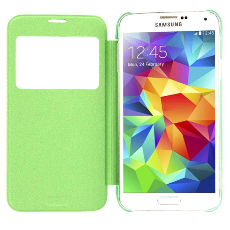 Horizontal Flip Leather Case with Call Display ID for Galaxy S5 / G900