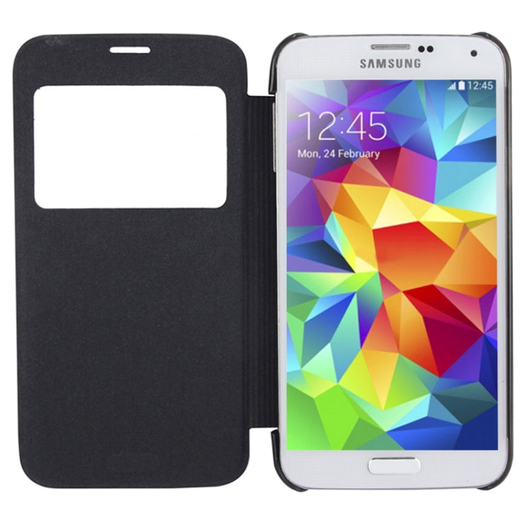 Horizontal Flip Leather Case with Call Display ID for Galaxy S5 / G900