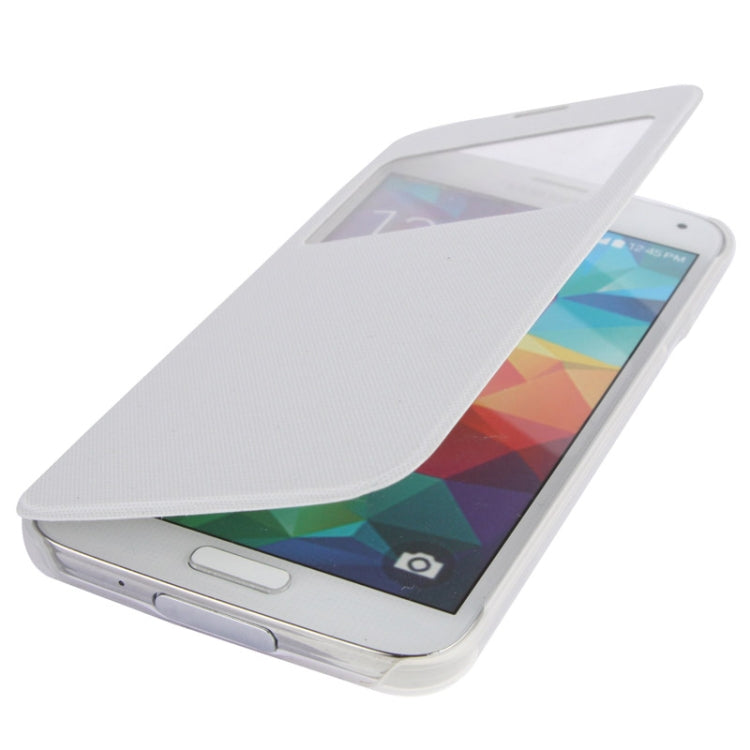 Horizontal Flip Leather Case with Call Display ID for Galaxy S5 / G900