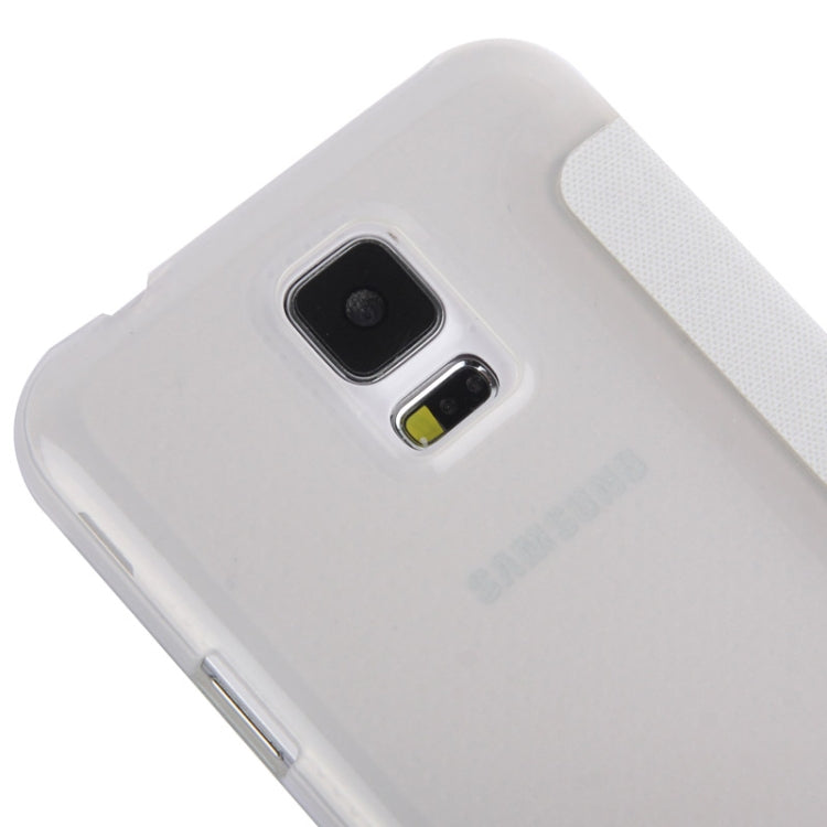 Horizontal Flip Leather Case with Call Display ID for Galaxy S5 / G900