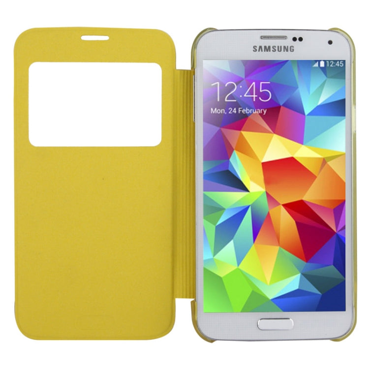 Horizontal Flip Leather Case with Call Display ID for Galaxy S5 / G900