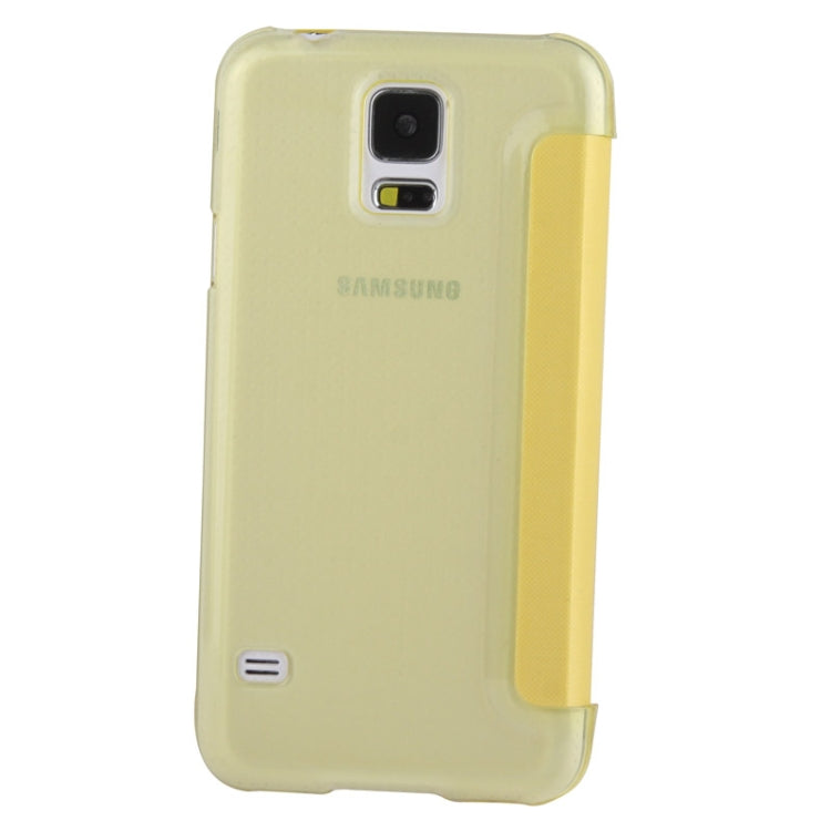 Horizontal Flip Leather Case with Call Display ID for Galaxy S5 / G900