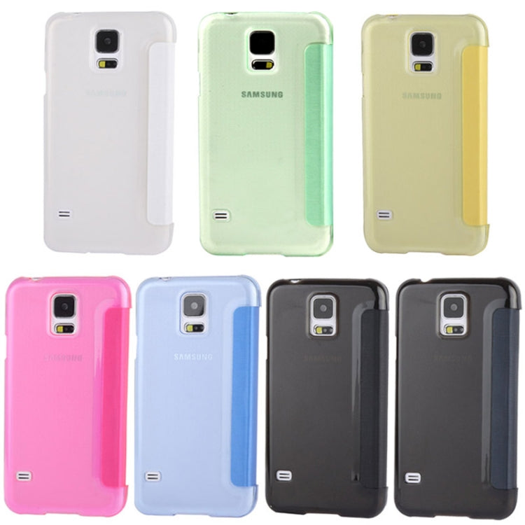 Horizontal Flip Leather Case with Call Display ID for Galaxy S5 / G900