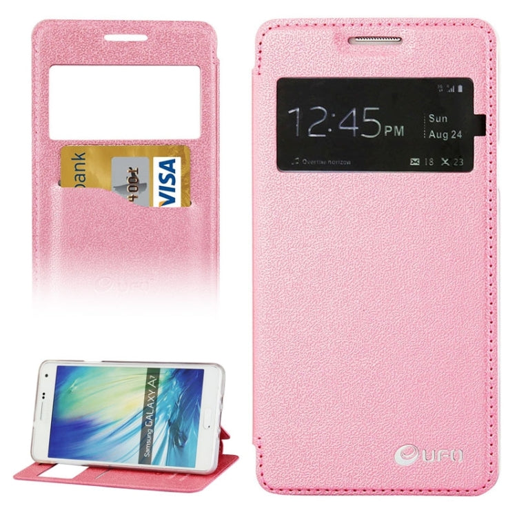 UFO Orange Peel Texture Leather Case with Holder & Card Slot & Caller ID Display for Galaxy A7 / A700F
