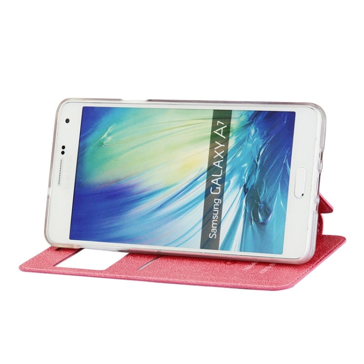 UFO Orange Peel Texture Leather Case with Holder & Card Slot & Caller ID Display for Galaxy A7 / A700F