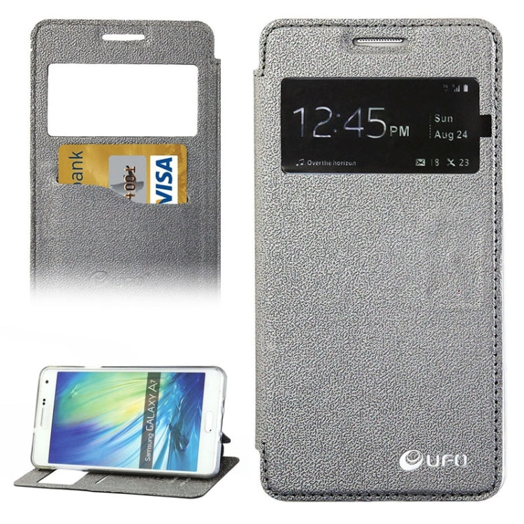 UFO Orange Peel Texture Leather Case with Holder & Card Slot & Caller ID Display for Galaxy A7 / A700F