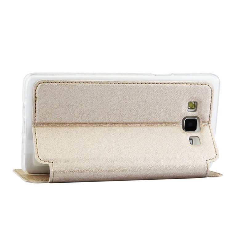 UFO Orange Peel Texture Leather Case with Holder & Card Slot & Caller ID Display for Galaxy A7 / A700F