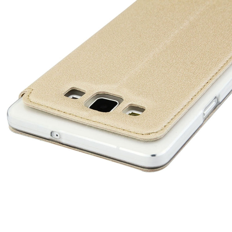 UFO Orange Peel Texture Leather Case with Holder & Card Slot & Caller ID Display for Galaxy A7 / A700F