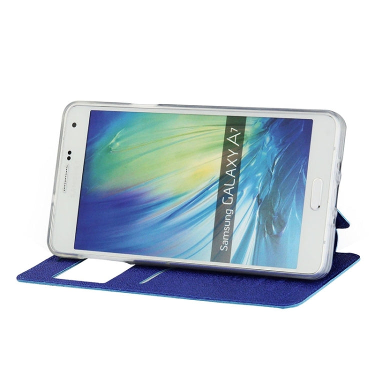UFO Orange Peel Texture Leather Case with Holder & Card Slot & Caller ID Display for Galaxy A7 / A700F