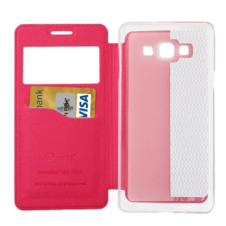 UFO Orange Peel Texture Leather Case with Holder & Card Slot & Caller ID Display for Galaxy A7 / A700F