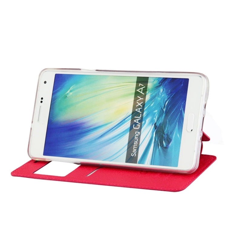 UFO Orange Peel Texture Leather Case with Holder & Card Slot & Caller ID Display for Galaxy A7 / A700F