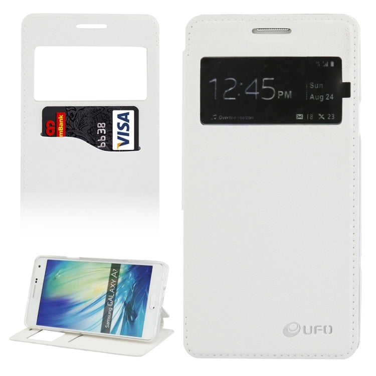 UFO Orange Peel Texture Leather Case with Holder & Card Slot & Caller ID Display for Galaxy A7 / A700F