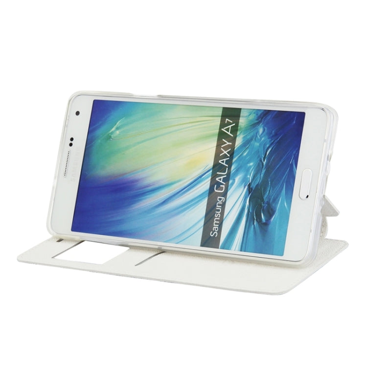 UFO Orange Peel Texture Leather Case with Holder & Card Slot & Caller ID Display for Galaxy A7 / A700F