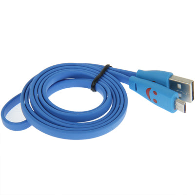 Smile Pattern Noodle Style Luminous Micro USB to USB Data Sync Charger Cable for Galaxy S IV / i9500 / Galaxy SIII / i9300 / HTC / LG / Sony / Nokia Lumia Series, Length: 1m
