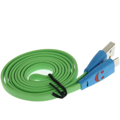 Smile Pattern Noodle Style Luminous Micro USB to USB Data Sync Charger Cable for Galaxy S IV / i9500 / Galaxy SIII / i9300 / HTC / LG / Sony / Nokia Lumia Series, Length: 1m