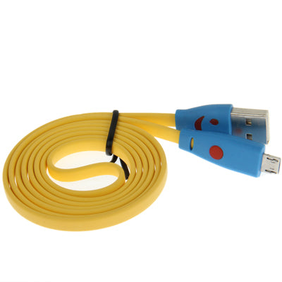 Smile Pattern Noodle Style Luminous Micro USB to USB Data Sync Charger Cable for Galaxy S IV / i9500 / Galaxy SIII / i9300 / HTC / LG / Sony / Nokia Lumia Series, Length: 1m
