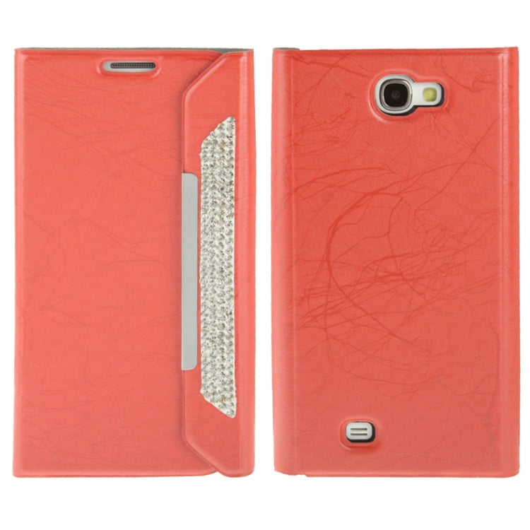 Wallet Style Diamond Encrusted Roots Texture Horizontal Flip Leather Case for Galaxy Note II / N7100