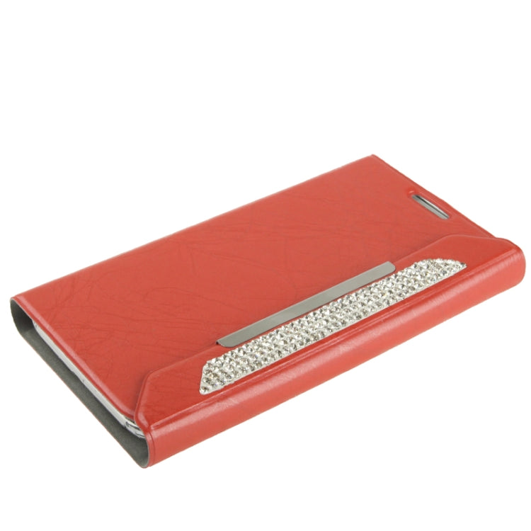 Wallet Style Diamond Encrusted Roots Texture Horizontal Flip Leather Case for Galaxy Note II / N7100