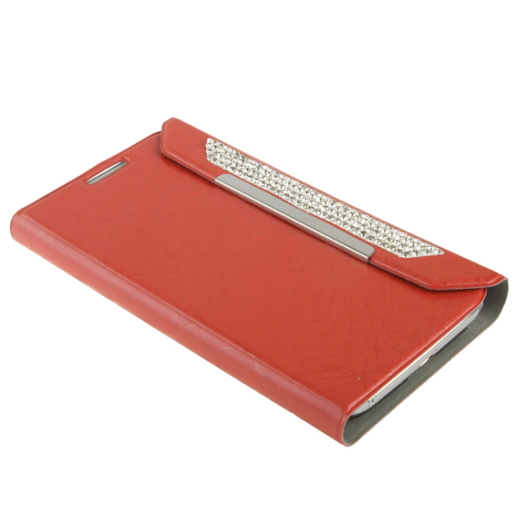 Wallet Style Diamond Encrusted Roots Texture Horizontal Flip Leather Case for Galaxy Note II / N7100