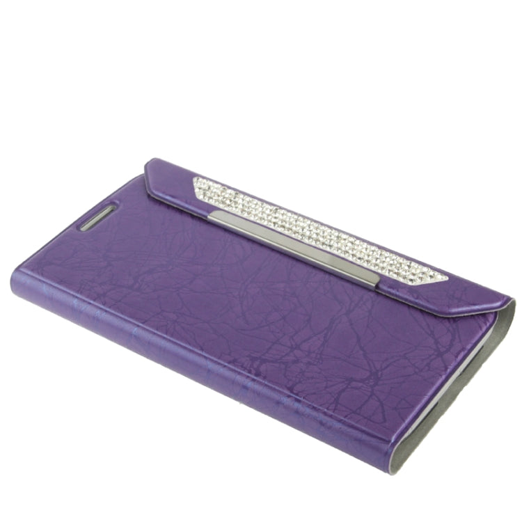Wallet Style Diamond Encrusted Roots Texture Horizontal Flip Leather Case for Galaxy Note II / N7100