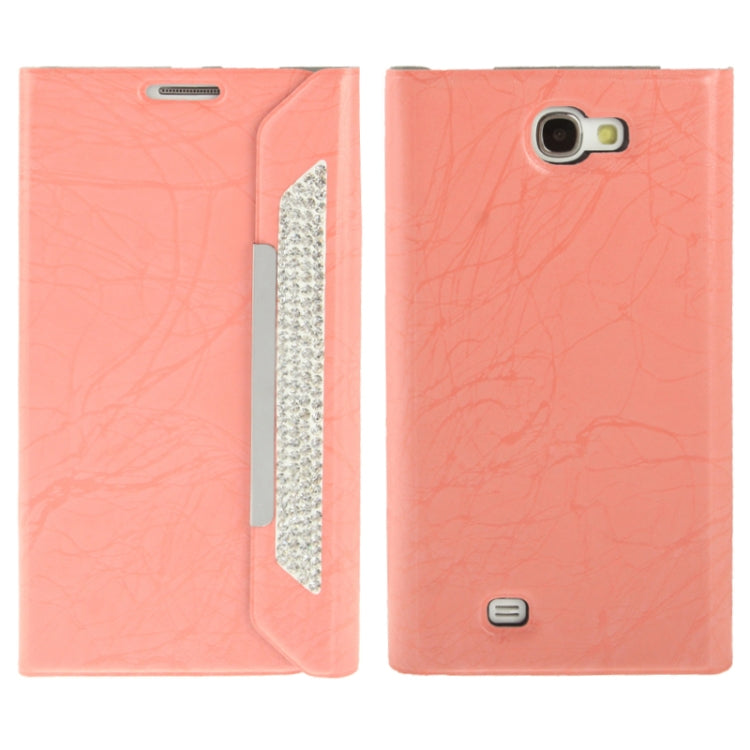 Wallet Style Diamond Encrusted Roots Texture Horizontal Flip Leather Case for Galaxy Note II / N7100