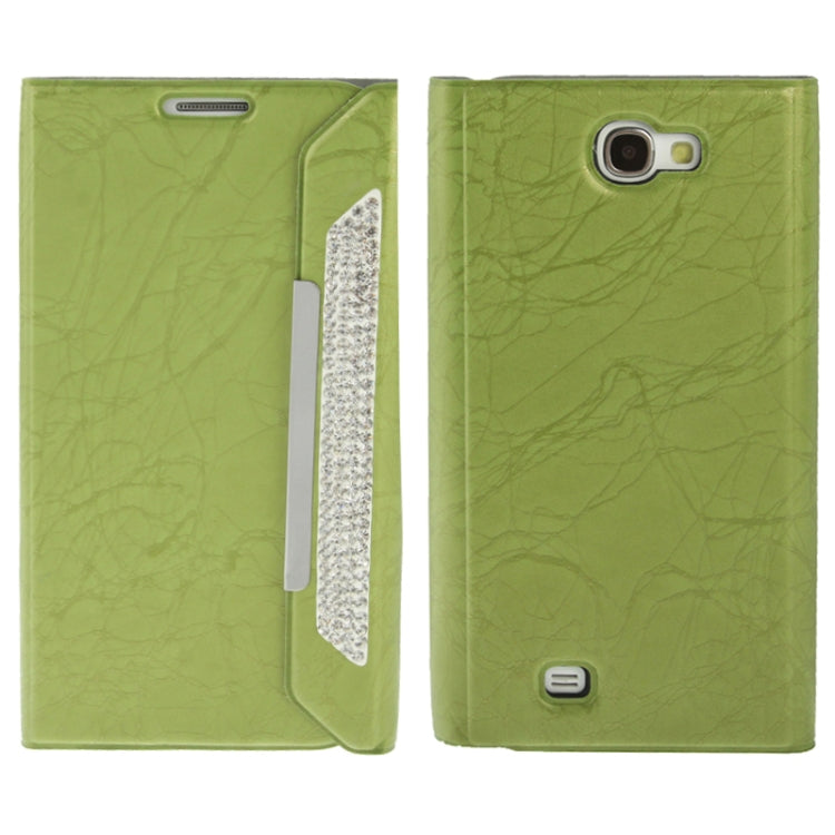 Wallet Style Diamond Encrusted Roots Texture Horizontal Flip Leather Case for Galaxy Note II / N7100