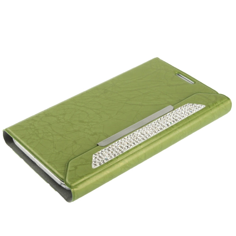 Wallet Style Diamond Encrusted Roots Texture Horizontal Flip Leather Case for Galaxy Note II / N7100
