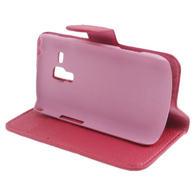 Litchi Texture Horizontal Flip Leather Case with Credit Card Slot & Holder for Galaxy Trend Duos / S7562