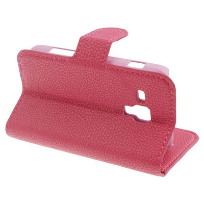 Litchi Texture Horizontal Flip Leather Case with Credit Card Slot & Holder for Galaxy Trend Duos / S7562