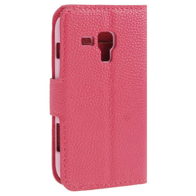 Litchi Texture Horizontal Flip Leather Case with Credit Card Slot & Holder for Galaxy Trend Duos / S7562