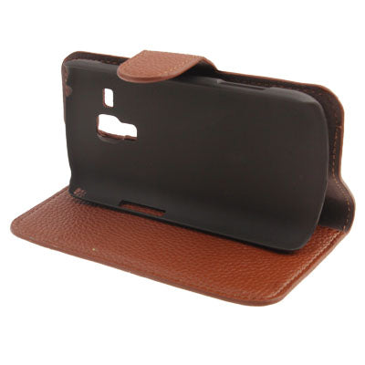 Litchi Texture Horizontal Flip Leather Case with Credit Card Slot & Holder for Galaxy Trend Duos / S7562