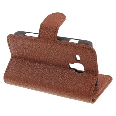 Litchi Texture Horizontal Flip Leather Case with Credit Card Slot & Holder for Galaxy Trend Duos / S7562