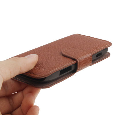 Litchi Texture Horizontal Flip Leather Case with Credit Card Slot & Holder for Galaxy Trend Duos / S7562