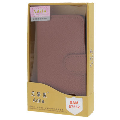 Litchi Texture Horizontal Flip Leather Case with Credit Card Slot & Holder for Galaxy Trend Duos / S7562