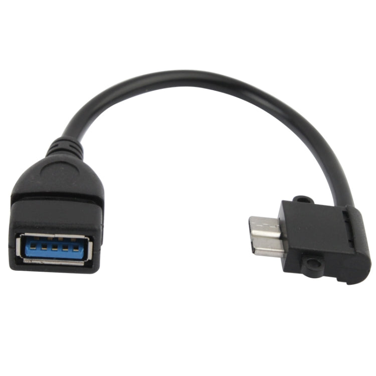 USB 3.0 Female to Micro USB 3.0 Male OTG Adapter Cable, Right Bend, Length: 17cm