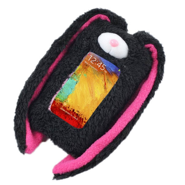 Memo Rabbit Style Suction Cup Plush Doll Case for Galaxy Note III / N9000 (Black)