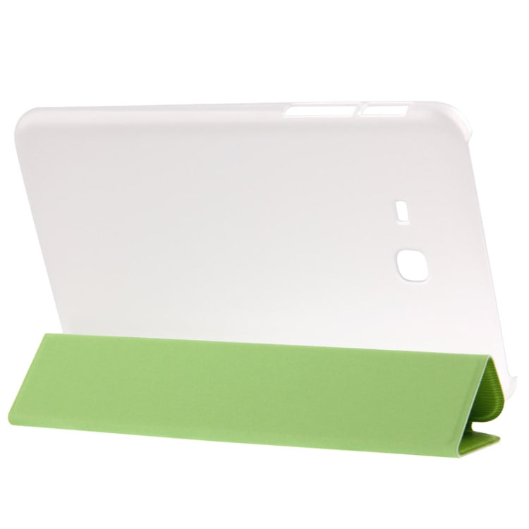3-folding Toothpick Texture Leather Case with Holder for Galaxy Tab 3 Lite T110 / T111