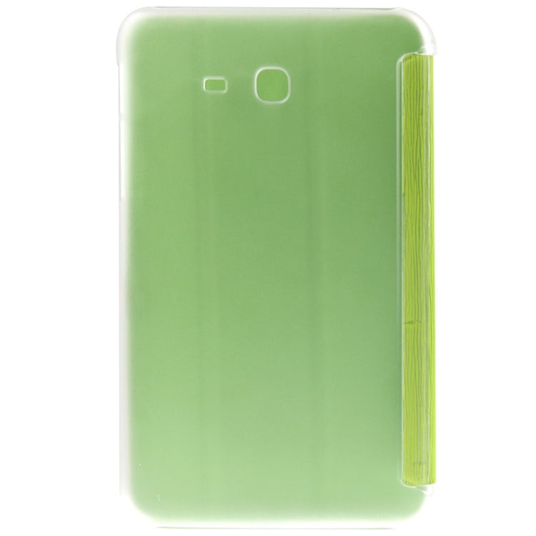3-folding Toothpick Texture Leather Case with Holder for Galaxy Tab 3 Lite T110 / T111