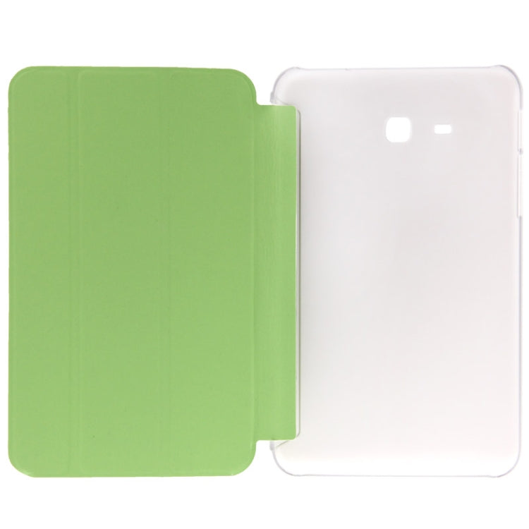 3-folding Toothpick Texture Leather Case with Holder for Galaxy Tab 3 Lite T110 / T111