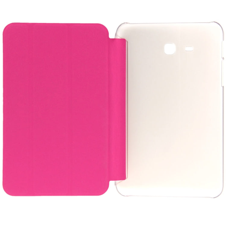 3-folding Toothpick Texture Leather Case with Holder for Galaxy Tab 3 Lite T110 / T111