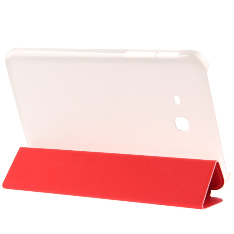 3-folding Toothpick Texture Leather Case with Holder for Galaxy Tab 3 Lite T110 / T111