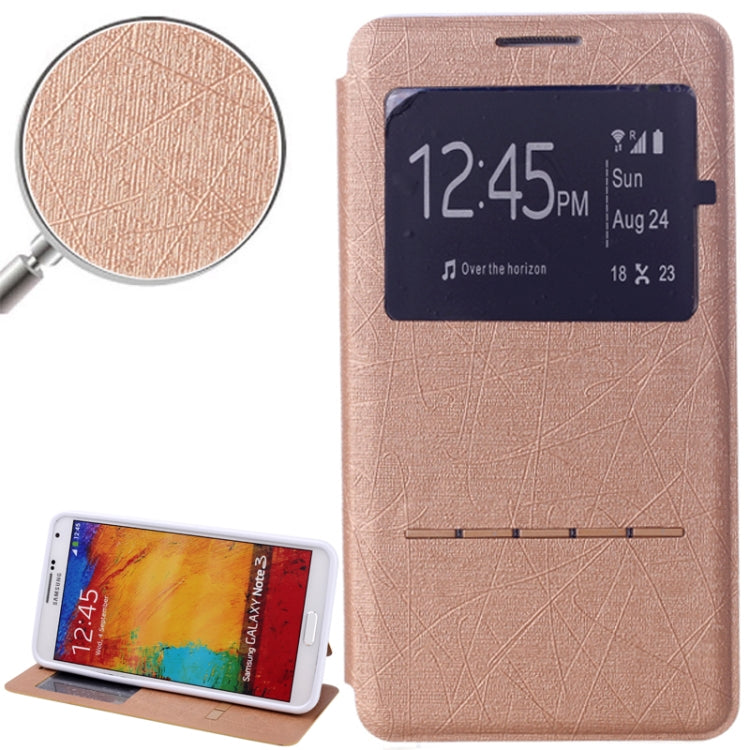 Hairline Texture Leather Case with Call Display ID & Holder for Galaxy Note III / N9000