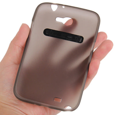 Translucent Smooth Anti-scratch TPU Case with Holder for Galaxy Note II / N7100