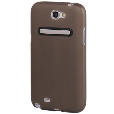 Translucent Smooth Anti-scratch TPU Case with Holder for Galaxy Note II / N7100