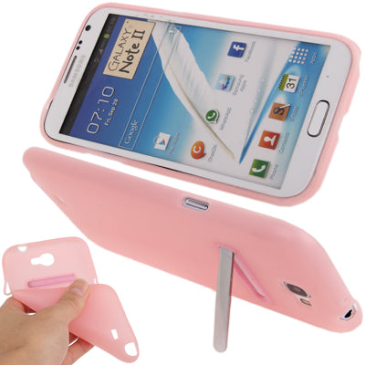 Translucent Smooth Anti-scratch TPU Case with Holder for Galaxy Note II / N7100